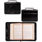  Women s Black Vegan Leather Croc Style Bible Cover With Tassels  Blessed Large