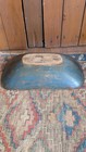 Best Antique Early Primitive Wood Dough Bowl Trencher Old Blue Paint 17 5 