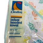 Vintage Carters Baby Terry Cotton Hooded Bath Towel Turtles 32 x40  New Nos