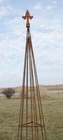 Wrought Iron 66  Triangle Finial Top Topiary Flower Trellis   Plant Climbe