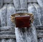 Antique Victorian Gold Filled Agate Ring Size 6 75 Carnelian Unmarked Estate