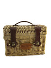 Nwot  Wicker Picnic Basket Set For 2  W glasses  Opener   Napkins