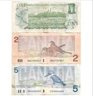 Vintage Lot Of 3  1973  1  1986  2    enx Replacement  1986  5  Canada Banknotes