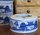 Vintage Blue Willow Jingdezhen Porcelain Calligraphy Brush Holder
