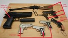 8 Pc Miniature Gun Rifle Pistol Revolver Lighters   Cap Guns   Keychain Knife