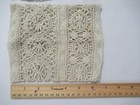 Antique 1800s Victorian Embroidered Crochet Lace Sleeves Cuffs Handmade Ecru