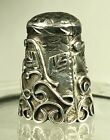 Thimble - Taxco Mexico 925 Sterling Silver Well Marked - Trailing Leaves Scrolls