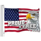 G128 Combo  Usa 150d Flag   Usa Proud   Free Eagle Flag 3x5 Ft Printed 300d Poly