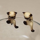 Hr Hagen Renaker Miniature Climbing Siamese Kitten Cat Figurine X2 Read