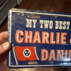 Nos Vintage My Two Best Friends Charlie   Jack Daniels  License Plate Rare