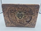 Vintage Asian Chinese Oriental Hand Carved Camphor Wood Tea Chest Jewelry Box 