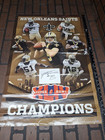 Jahri Evans Signed Paper On 2010 New Orleans Saints Poster