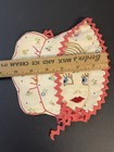 Vintage Sunbonnet Sue Handmade Embroidered Applique Potholder 6 5 