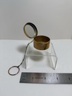 Vintage 1920s Gold Shell Compact pillbox On Chain W  Mirror - 422