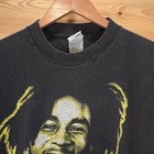 Vintage Bob Marley T Shirt Men Large Rastaman Live Up Black Fade Distress Y2k