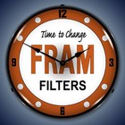 New Fram Filters Oil  Advertising L e d   Lighted Retro Clock - Free Shipping 
