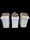 Lot Of 3 Antique Deco Parlor Diner Ice Cream Hall Porcelain Containers W  Scoop