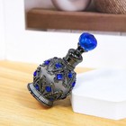 Dubai Vintage Glass Perfume Bottle Blue Gem Inlaid Essential Oil Dropper Bottle