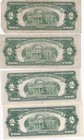 Kappyscoins Wc313  Estate Lot Of 4 Red Seal  2 00 United States Notes Circ