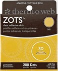 Thermoweb Zots Clear Adhesive Dots  3d  1 2  Diameter X 1 8  Thick  3-d  200 