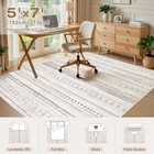 Kakania 5x7 Washable Area Rug  Non Slip Soft Thin Carpet  Boho Geometric Modern 