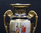 19c Royal Vienna Style Porcelain Urn   Base Cobalt   Gold Hand Painted 19 75 