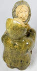 Signed Inuit Native Eskimo Couple Carved Kl Soapstone Sculpture Alaska 4 1 2 