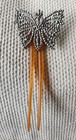 Antique 19th C Berlin Cut Steel Butterfly Hair Comb  French