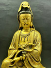 19 5 tibetan Buddhism Bronze 24k Gold Guanyin Kwan-yin Bodhisattva Buddha Statue