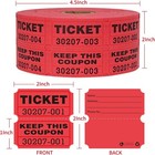 Red Raffle Tickets 2  X 2   Double Roll  1000 Pairs roll Consecutively Numbered