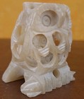 Vintage Owl Soapstone Owl With Baby Owl Handmade In India