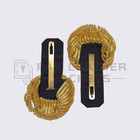 Gold Bullion Epaulettes Fringe Shoulder Boards Military Officer Uniform Pair