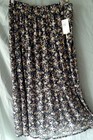Love  Fire  Black Purple Yellow Skirt Floral Lined  Long Size 2x  40-44  Waist
