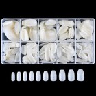 Beuniar Acrylic Nail Tips Short Coffin False Full Cover Tip 500pcs Natural
