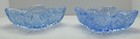  2 Vintage L e  Smith Pressed Iridescent Ice Blue Candy Dishes