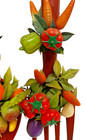 Vintage Spoon Fork With Veggies Wall Hanging Set 1970s Mid Century Modern 17x5 