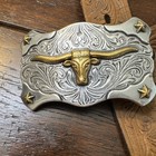 Tony Lama Boy s Belt With Longhorn Buckle Brown Leather Size 20 C60119