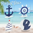Cochie Wooden Anchor Nautical Decorations Set Of 3  Double-sided Sailboat