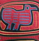 Vintage Kuna Mola Folk Art Textile  Hand Sewn Applique  Hanging 17  X 19 