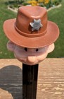 Vintage Cowboy Sheriff Pez Dispenser Black Stem No Feet Rare