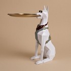 Doberman Tray Holder Faceted Resin Dog Tray Table Gildedtoned Finishes