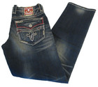 Rock Revival Men s Fermin Straight Fit Denim Jeans Size 32