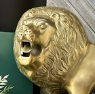 Brass Lion Statue Vintage Lion Figure Solid Brass Gold African Lion Sculpture