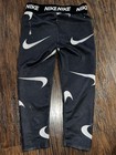 Nike Dri-fit Girls 3t Black white Logo Pull-on Leggings Stretch Training