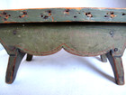 Antique American Folk Art Primitive Farmhouse Low Painted Wood Stool