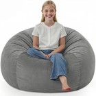 2ft Bean Bag Chair  Comfy Bean Bag Chairs With Memory Foam 2ft-28 x28 x22  Grey