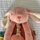 Itzy Ritzy Pink Bunny Lovey Teether Fabric Tabs Hangable Toy Pink Sherpa
