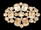 Huge Magnificent Vintage Rhinestone   Silvertone Brooch