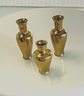 Dollhouse Miniature Lot Of 3 Artisan Val Tretters Polished Brass Vases 1 12