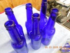 Lot Of 6 Cobalt Blue Glass Beer Bottles For Vases  Crafts 